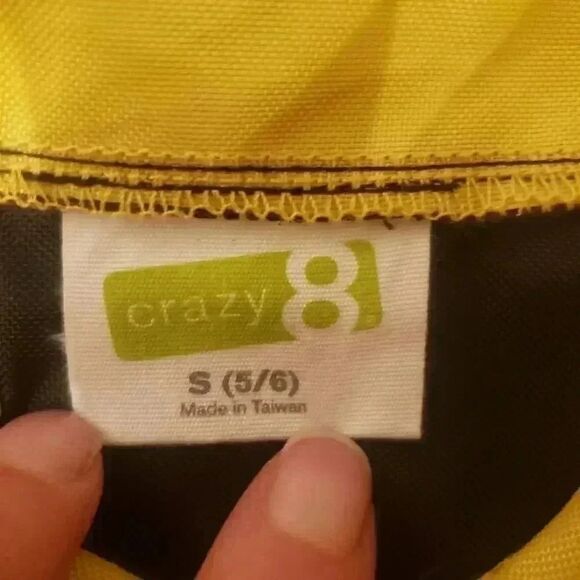 𝅺Crazy 8 Kids Black/Yellow Reflective Fireman Costume Coat - Picture 3 of 9